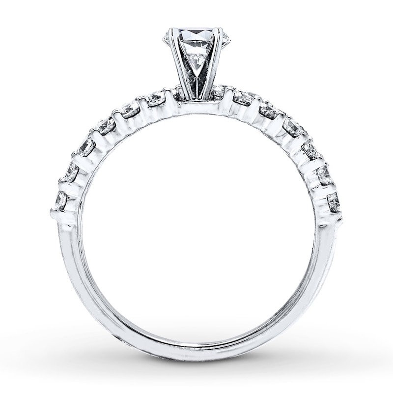 Main Image 2 of Previously Owned Diamond Bridal Setting 7/8 ct tw Round-cut 14K White Gold