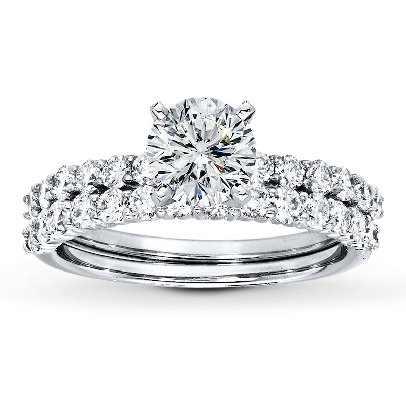 Main Image 3 of Previously Owned Diamond Bridal Setting 7/8 ct tw Round-cut 14K White Gold