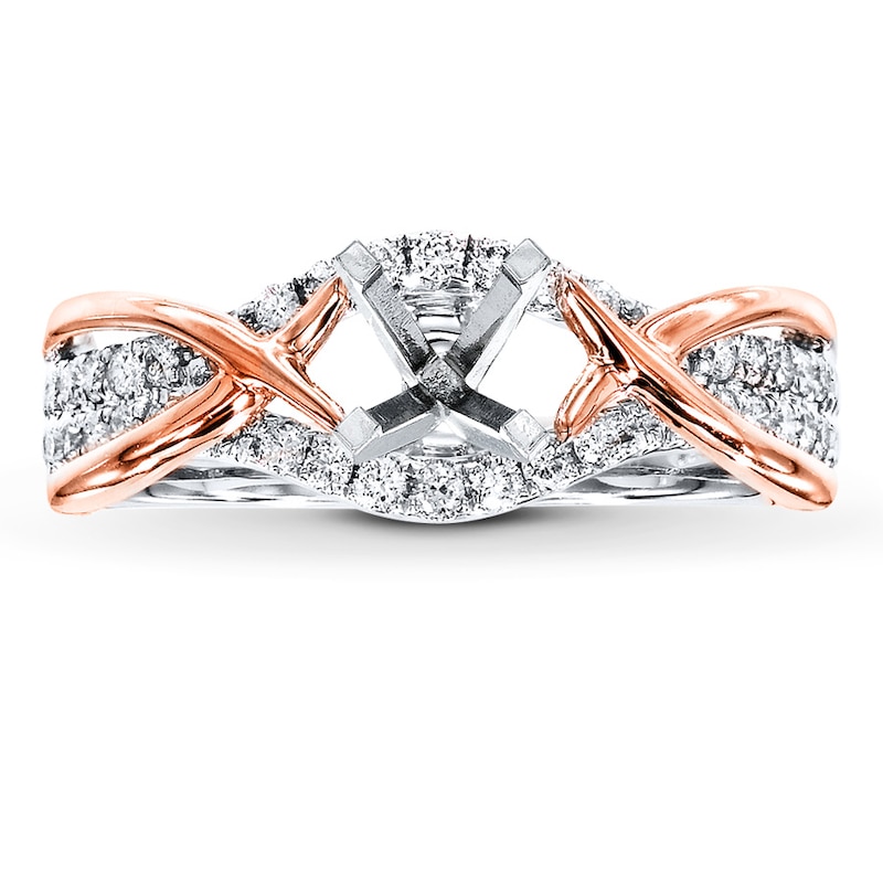 Main Image 1 of Previously Owned Diamond Ring Setting 1/3 ct tw Round-cut 14K Two-Tone Gold