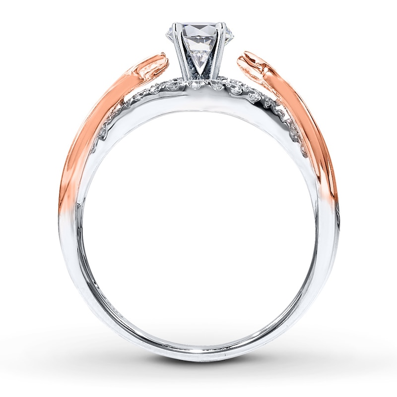 Main Image 2 of Previously Owned Diamond Ring Setting 1/3 ct tw Round-cut 14K Two-Tone Gold