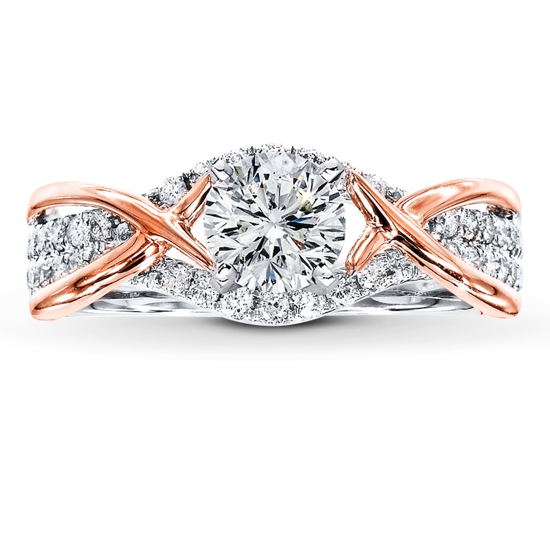 Main Image 3 of Previously Owned Diamond Ring Setting 1/3 ct tw Round-cut 14K Two-Tone Gold