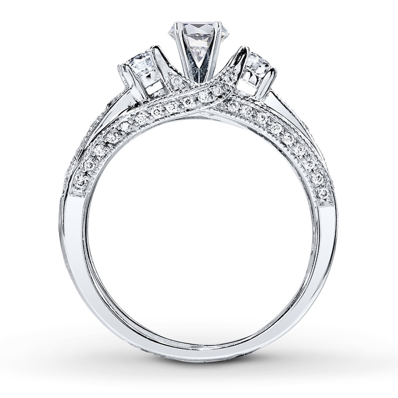 Main Image 2 of Previously Owned Diamond Bridal Setting 7/8 ct tw Round-cut 14K White Gold
