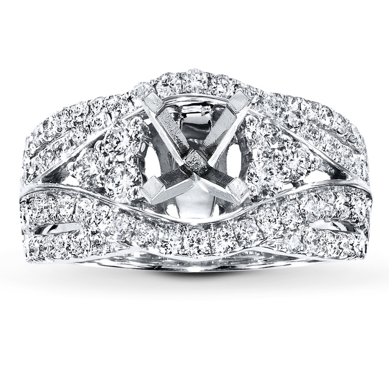 Main Image 1 of Previously Owned Diamond Ring Setting 1 ct tw Round-cut 14K White Gold