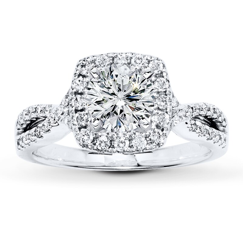 Main Image 3 of Previously Owned Diamond Ring Setting 1/2 ct tw Round-cut 14K White Gold