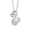 Thumbnail Image 1 of Previously Owned Diamond Necklace 1/10 ct tw Sterling Silver 18"