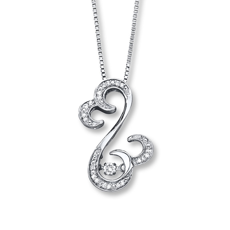 Main Image 1 of Previously Owned Diamond Necklace 1/10 ct tw Sterling Silver 18"