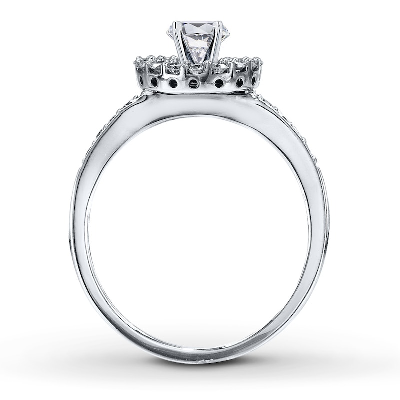 Main Image 2 of Previously Owned Diamond Ring Setting 1/3 ct tw Round-cut 14K White Gold