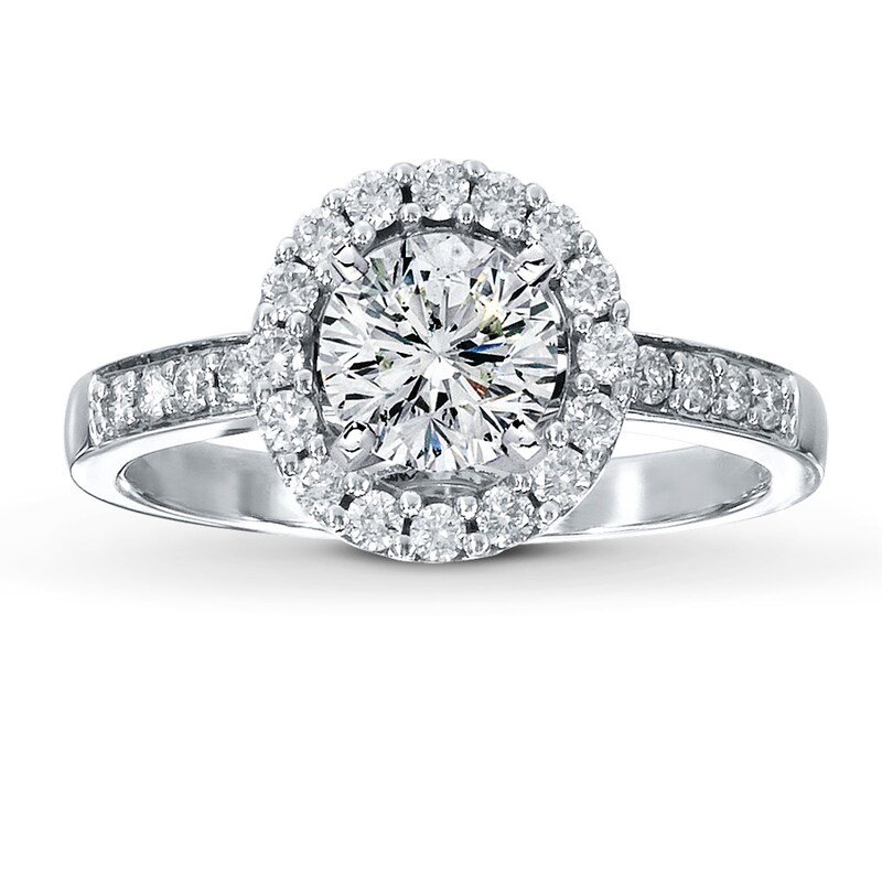 Main Image 3 of Previously Owned Diamond Ring Setting 1/3 ct tw Round-cut 14K White Gold