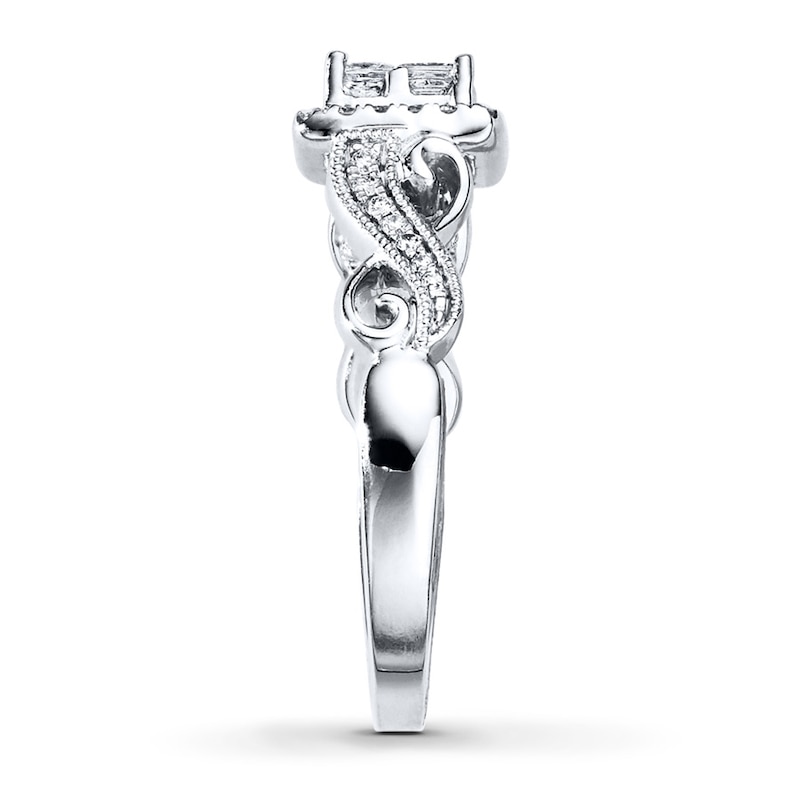 Previously Owned Diamond Ring 5/8 ct tw Princess & Round-cut 14K White Gold