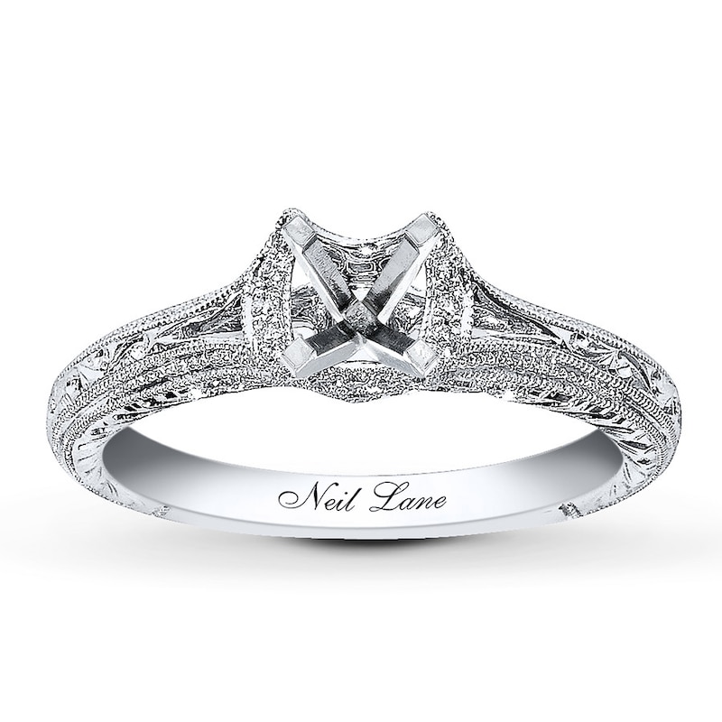 Main Image 1 of Previously Owned Neil Lane Ring Setting 1/8 ct tw Diamonds 14K White Gold