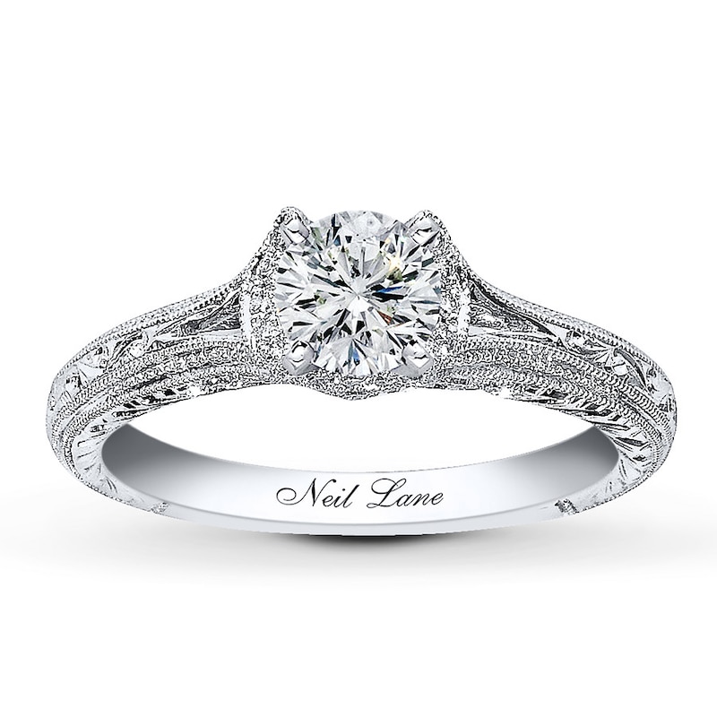 Main Image 3 of Previously Owned Neil Lane Ring Setting 1/8 ct tw Diamonds 14K White Gold