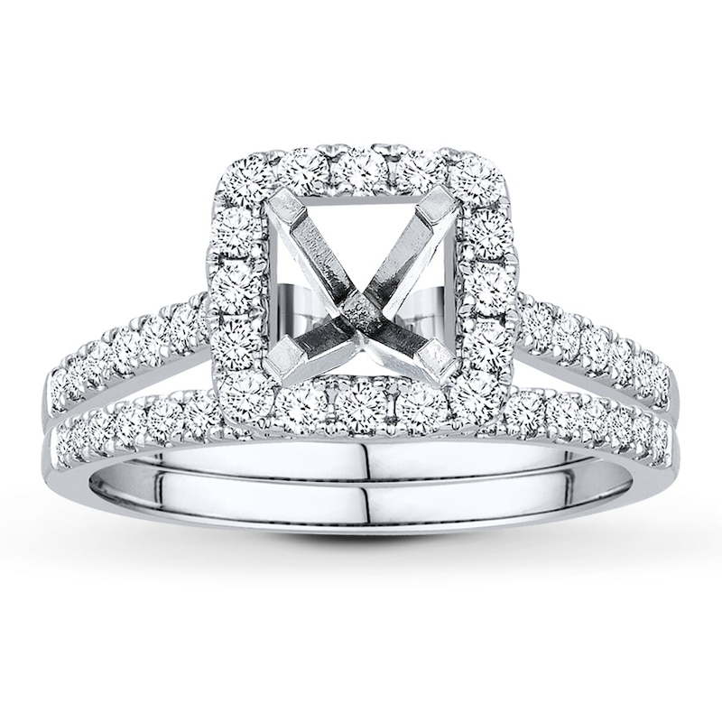 Main Image 1 of Previously Owned Diamond Bridal Setting 5/8 ct tw Round-cut 14K White Gold