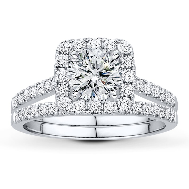 Main Image 3 of Previously Owned Diamond Bridal Setting 5/8 ct tw Round-cut 14K White Gold