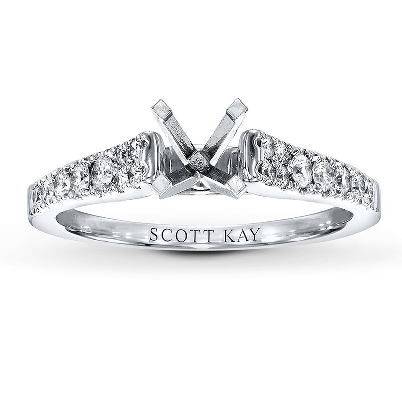 Previously Owned Scott Kay Ring Setting 1/ ct tw Diamonds 14K White Gold