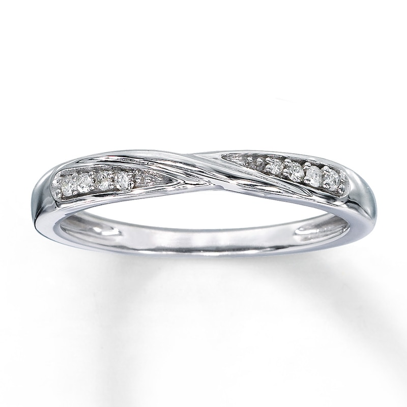 Main Image 1 of Previously Owned Band 1/20 ct tw Diamonds 10K White Gold