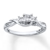 Thumbnail Image 0 of Previously Owned Diamond Ring 1/2 ct tw Princess & Round-cut 10K White Gold