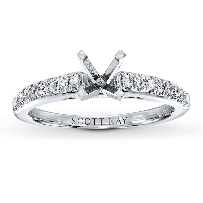 Main Image 1 of Previously Owned Scott Kay Ring Setting 1/6 ct tw Diamonds 14K White Gold