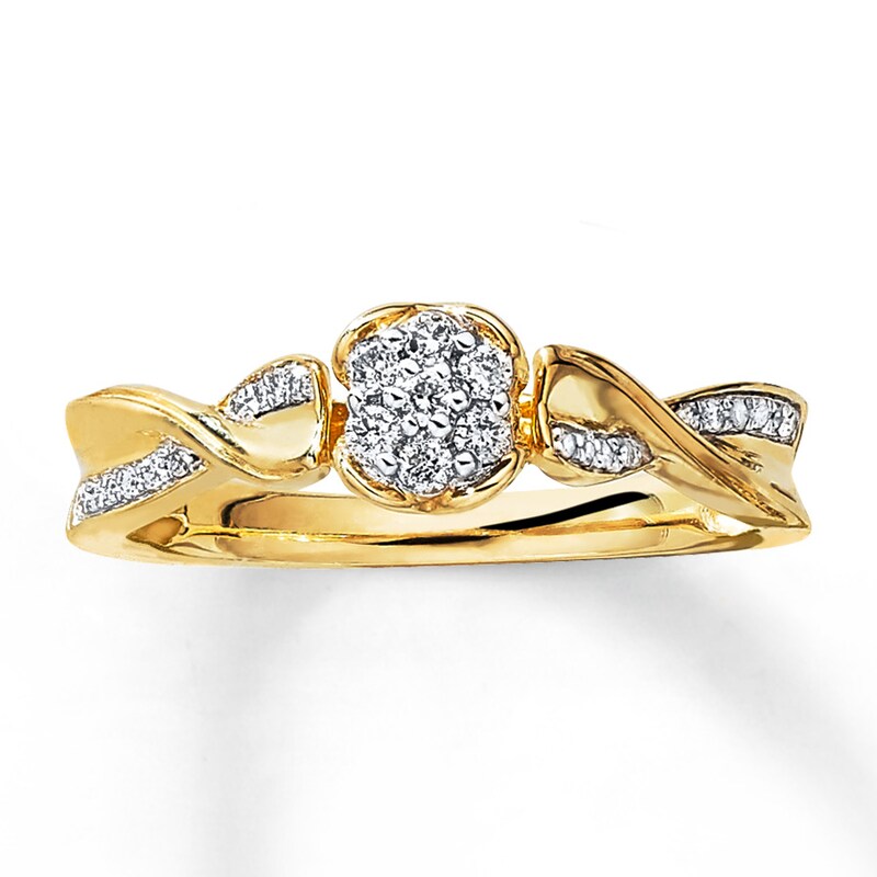 Previously Owned Ring 1/6 ct tw Round-cut Diamonds 10K Yellow Gold
