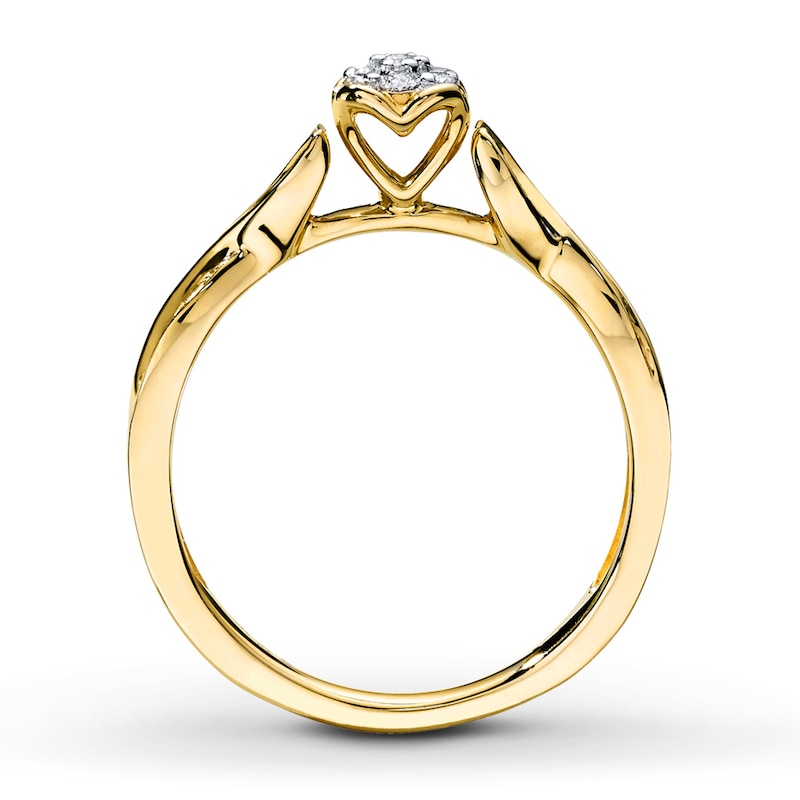 Previously Owned Ring 1/6 ct tw Round-cut Diamonds 10K Yellow Gold