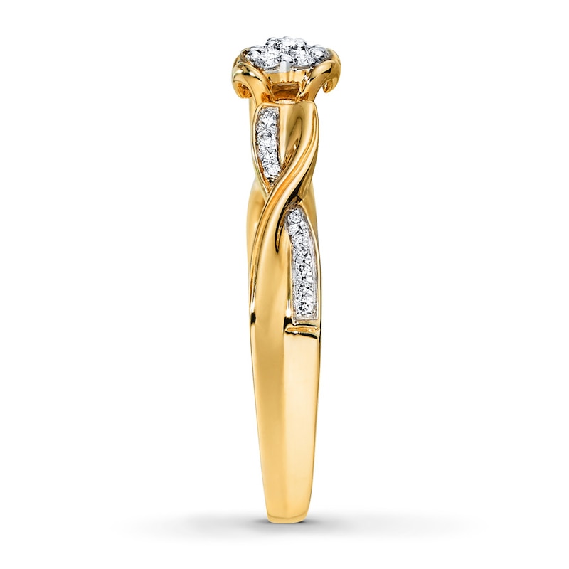 Previously Owned Ring 1/6 ct tw Round-cut Diamonds 10K Yellow Gold