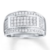 Thumbnail Image 0 of Previously Owned Men's Wedding Band 1 ct tw Round-cut Diamonds 10K White Gold