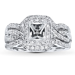 Previously Owned Diamond Bridal Setting 1/2 ct tw Round-cut 14K White Gold