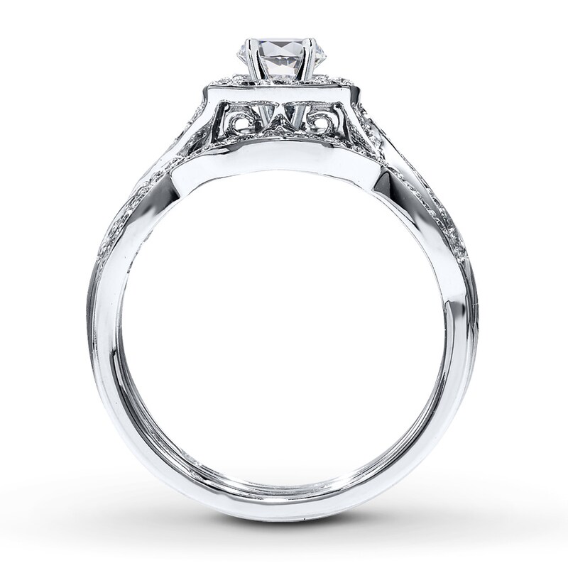 Main Image 2 of Previously Owned Diamond Bridal Setting 1/2 ct tw Round-cut 14K White Gold