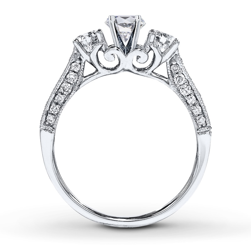 Main Image 2 of Previously Owned Diamond Ring Setting 3/4 ct tw Round-cut 14K White Gold