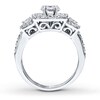 Thumbnail Image 2 of Previously Owned Diamond Bridal Setting 1-1/8 ct tw Princess-cut 14K White Gold