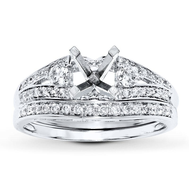 Main Image 1 of Previously Owned Diamond Bridal Setting 3/8 ct tw Round-cut 14K White Gold