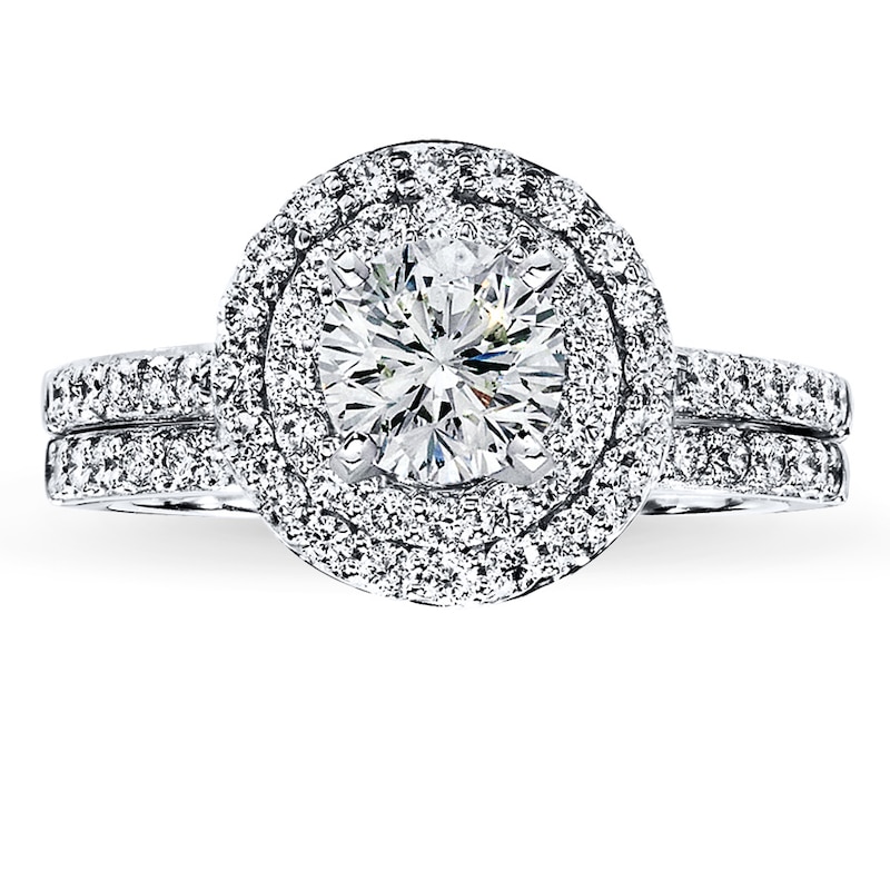 Main Image 3 of Previously Owned Diamond Bridal Setting 5/8 ct tw Round-cut 14K White Gold