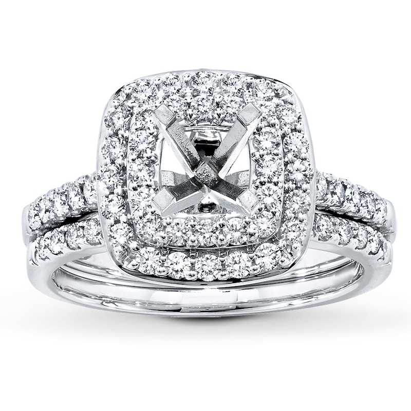 Main Image 1 of Previously Owned Diamond Bridal Setting 3/4 ct tw Round-cut 14K White Gold