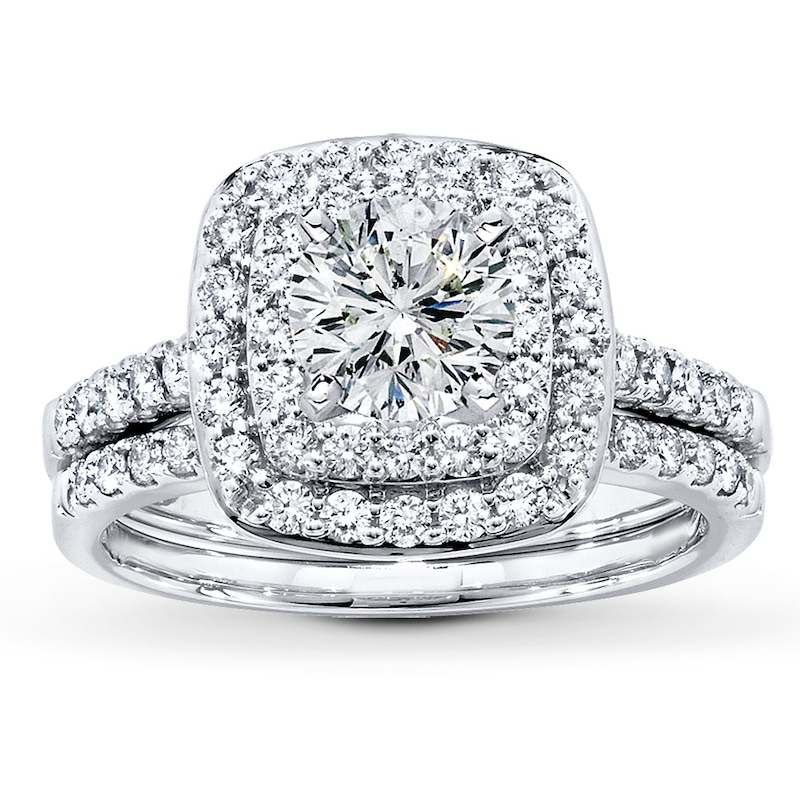 Main Image 3 of Previously Owned Diamond Bridal Setting 3/4 ct tw Round-cut 14K White Gold
