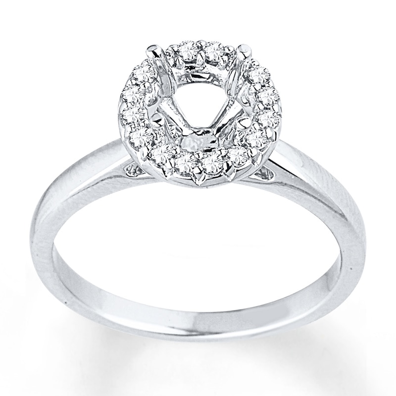 Main Image 1 of Previously Owned Diamond Ring Setting 1/6 ct tw Round-cut 14K White Gold