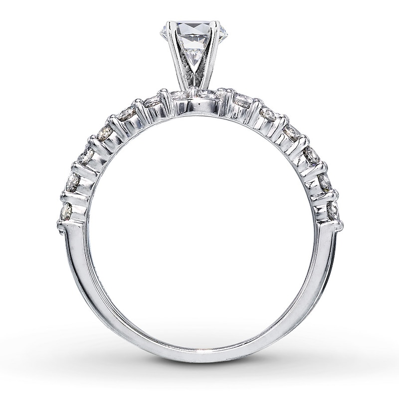 Main Image 2 of Previously Owned Diamond Bridal Setting 7/8 ct tw Round-Cut Platinum