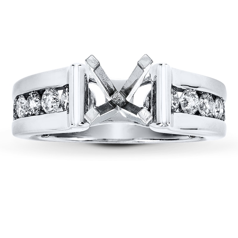 Main Image 1 of Previously Owned Diamond Ring Setting 3/4 ct tw Round-cut 14K White Gold