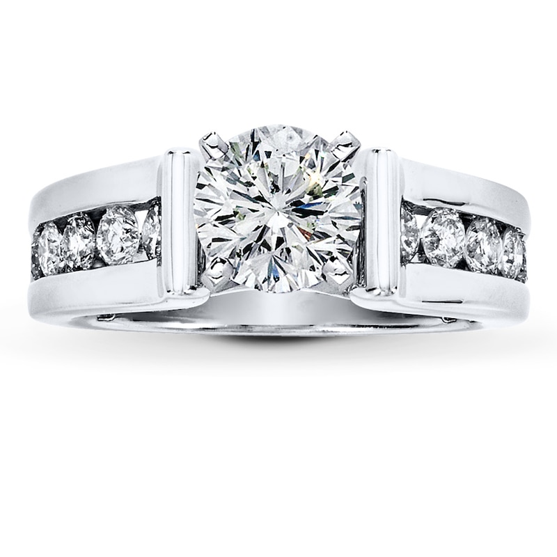 Main Image 3 of Previously Owned Diamond Ring Setting 3/4 ct tw Round-cut 14K White Gold