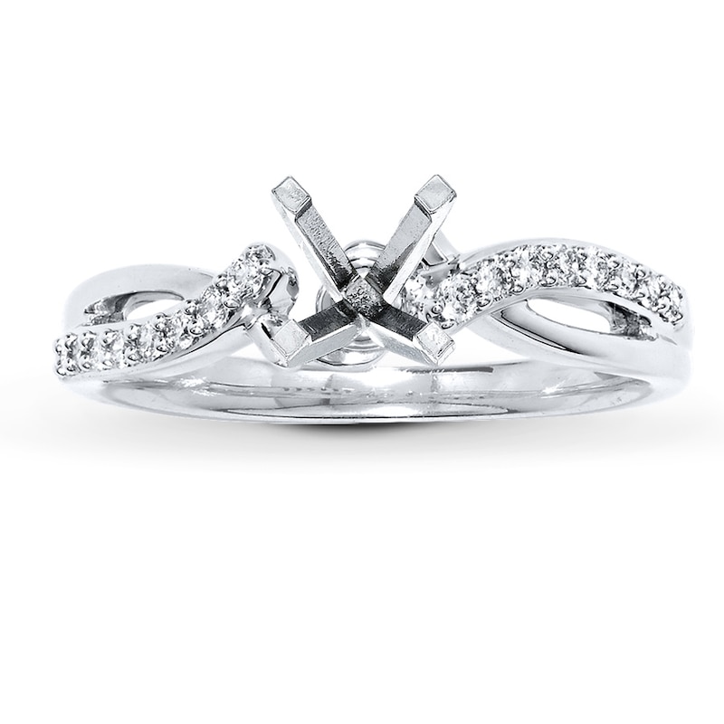 Main Image 1 of Previously Owned Diamond Ring Setting 1/6 ct tw Round-cut 14K White Gold