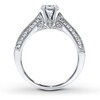 Thumbnail Image 2 of Previously Owned Diamond Ring Setting 1 ct tw Princess/Round 14K White Gold