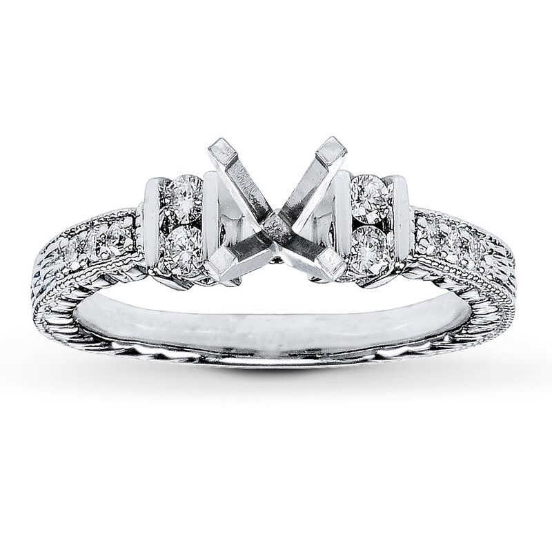 Main Image 1 of Previously Owned Diamond Ring Setting 1/5 ct tw Round-cut 14K White Gold
