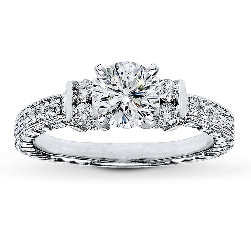 Main Image 3 of Previously Owned Diamond Ring Setting 1/5 ct tw Round-cut 14K White Gold