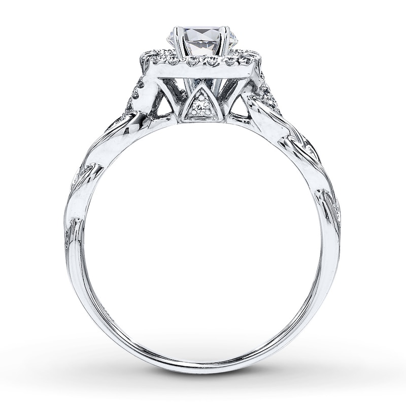 Main Image 2 of Previously Owned Diamond Ring Setting 1/5 ct tw Round-cut 14K White Gold
