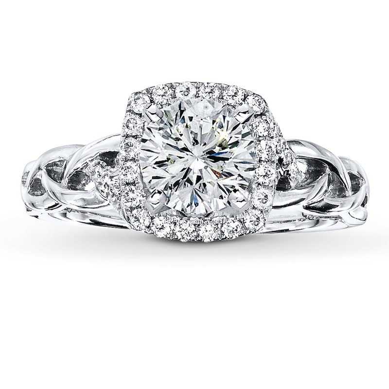 Main Image 3 of Previously Owned Diamond Ring Setting 1/5 ct tw Round-cut 14K White Gold