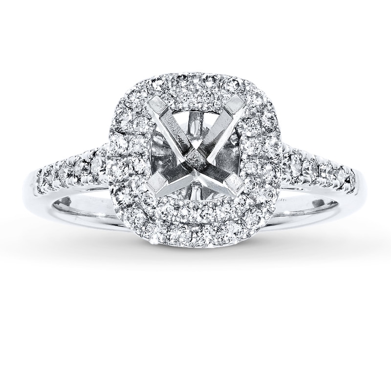 Main Image 1 of Previously Owned Diamond Ring Setting 1/2 ct tw Round-cut 14K White Gold