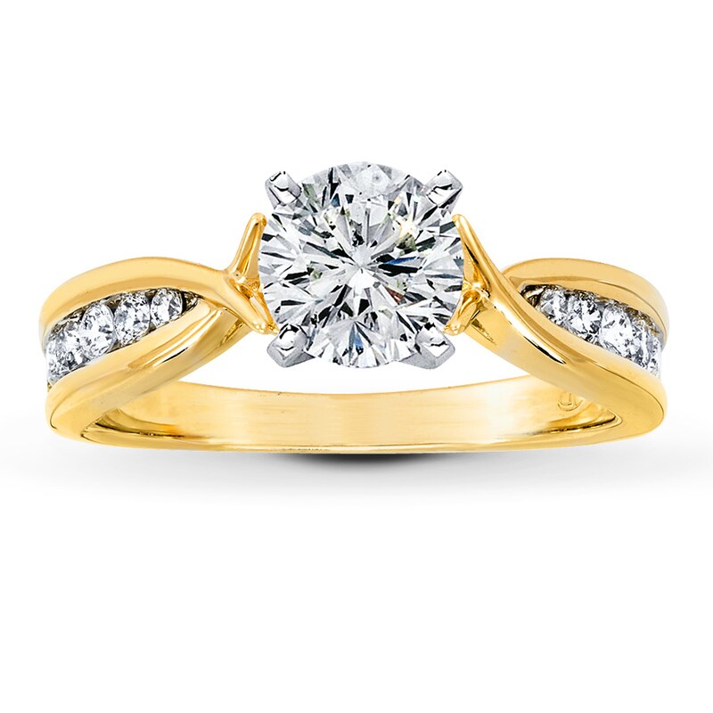 Main Image 3 of Previously Owned Diamond Ring Setting 1/3 ct tw Round-cut 14K Yellow Gold