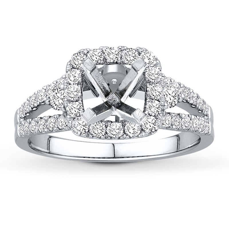 Main Image 1 of Previously Owned Diamond Ring Setting 3/4 ct tw Round-cut 14K White Gold