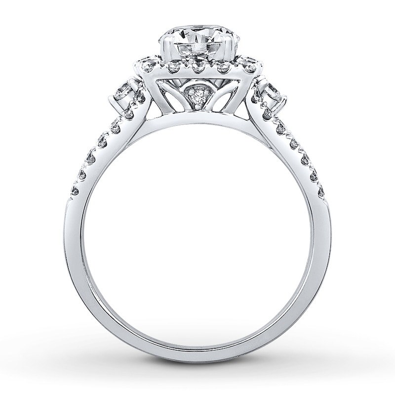 Main Image 2 of Previously Owned Diamond Ring Setting 3/4 ct tw Round-cut 14K White Gold
