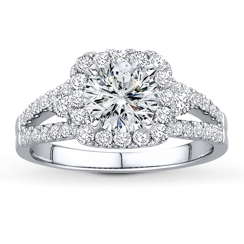 Main Image 3 of Previously Owned Diamond Ring Setting 3/4 ct tw Round-cut 14K White Gold