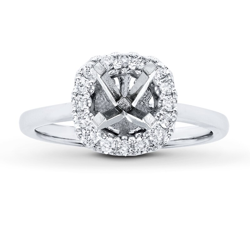 Main Image 1 of Previously Owned Diamond Ring Setting 1/4 ct tw Round-cut 14K White Gold