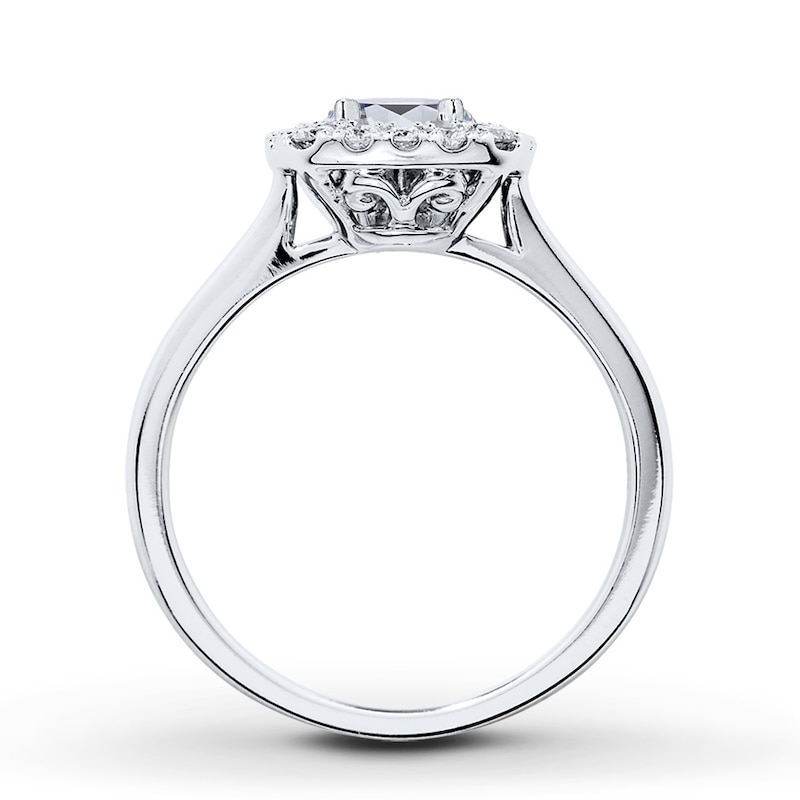 Main Image 2 of Previously Owned Diamond Ring Setting 1/4 ct tw Round-cut 14K White Gold